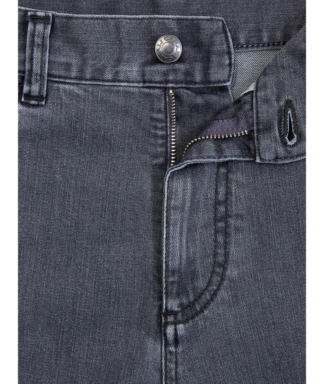 CANALI Серые хлопковые прямые джинсы, фото 6