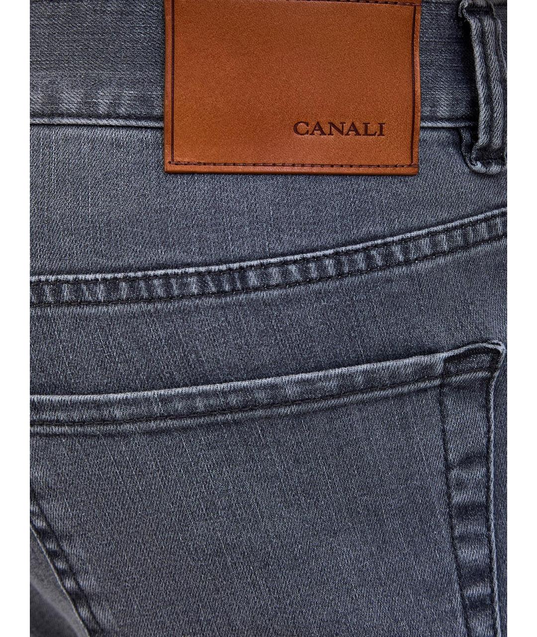 CANALI Серые хлопковые прямые джинсы, фото 5