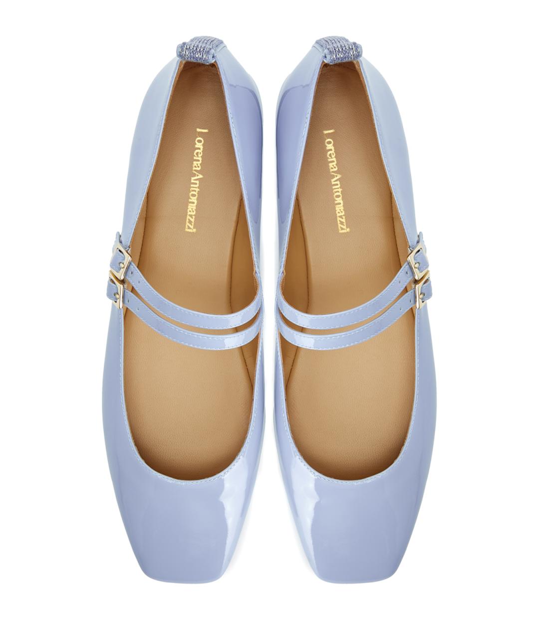 LORENA ANTONIAZZI Голубые балетки из лакированной кожи, фото 6