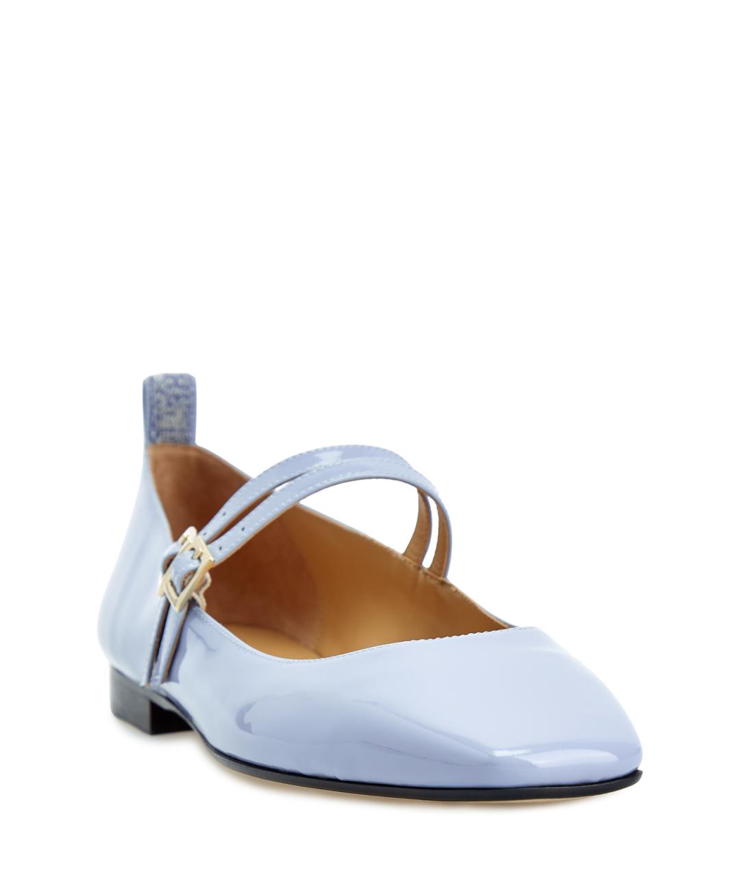 LORENA ANTONIAZZI Голубые балетки из лакированной кожи, фото 3