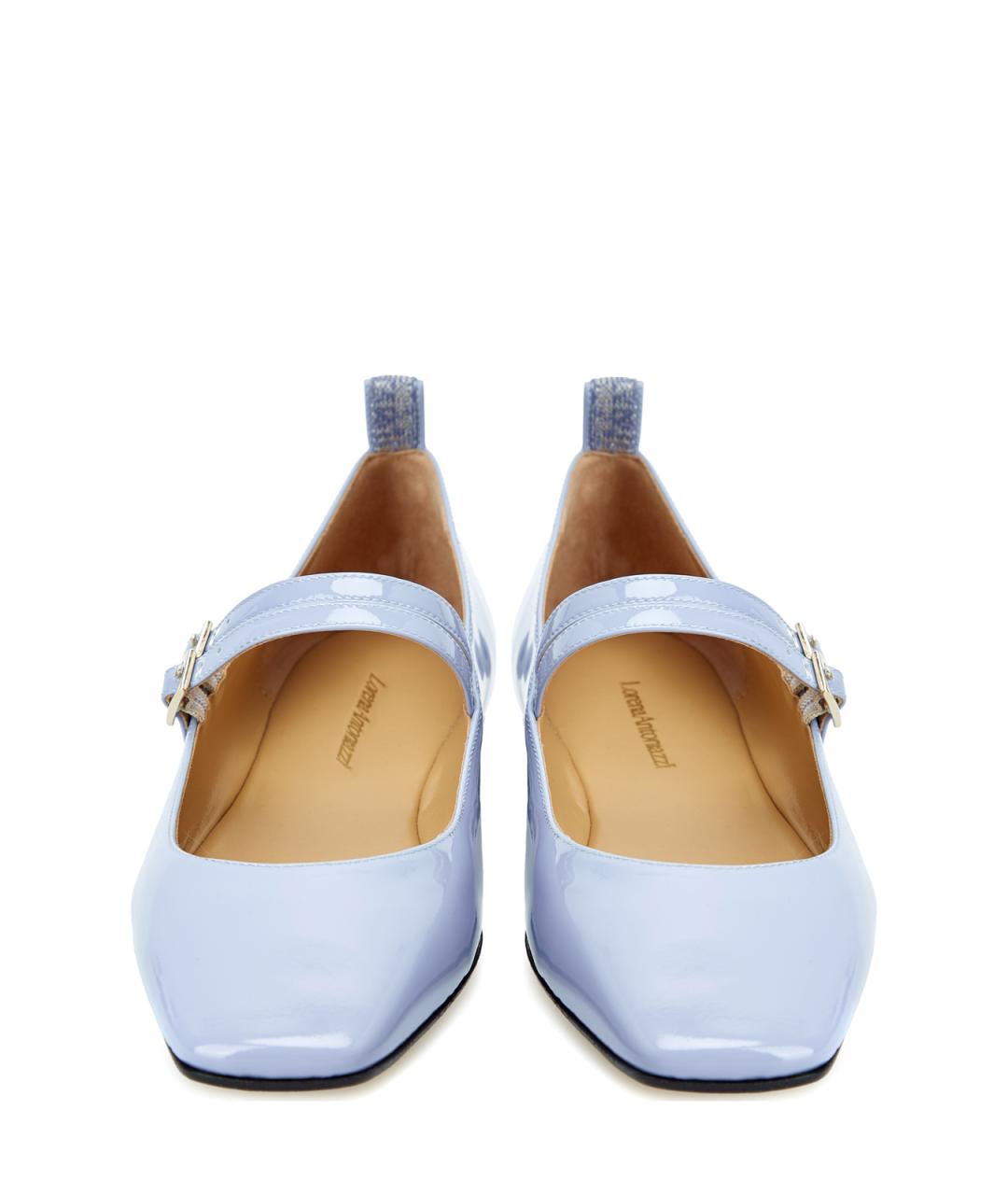 LORENA ANTONIAZZI Голубые балетки из лакированной кожи, фото 5