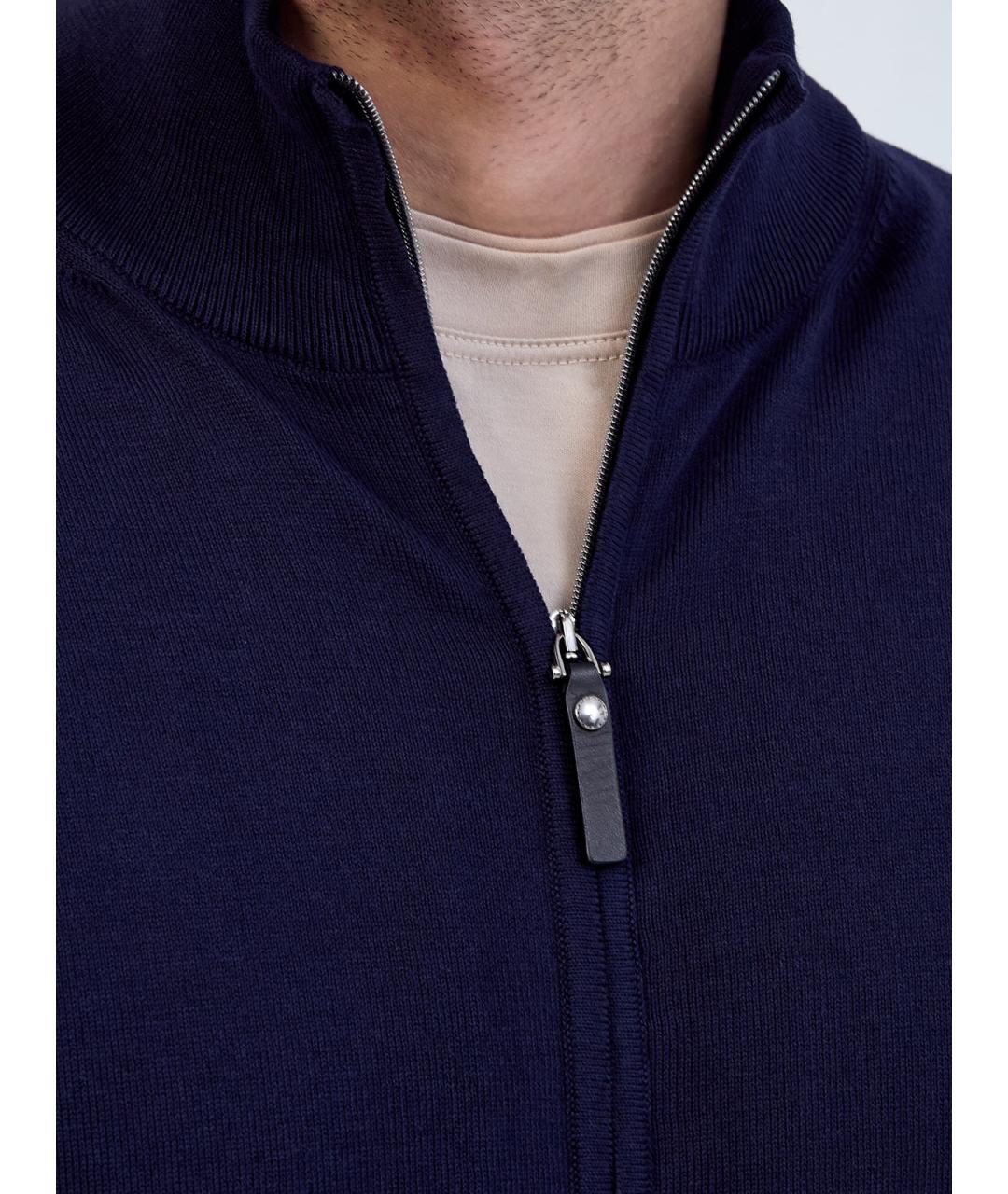CANALI Темно-синий хлопковый кардиган, фото 5