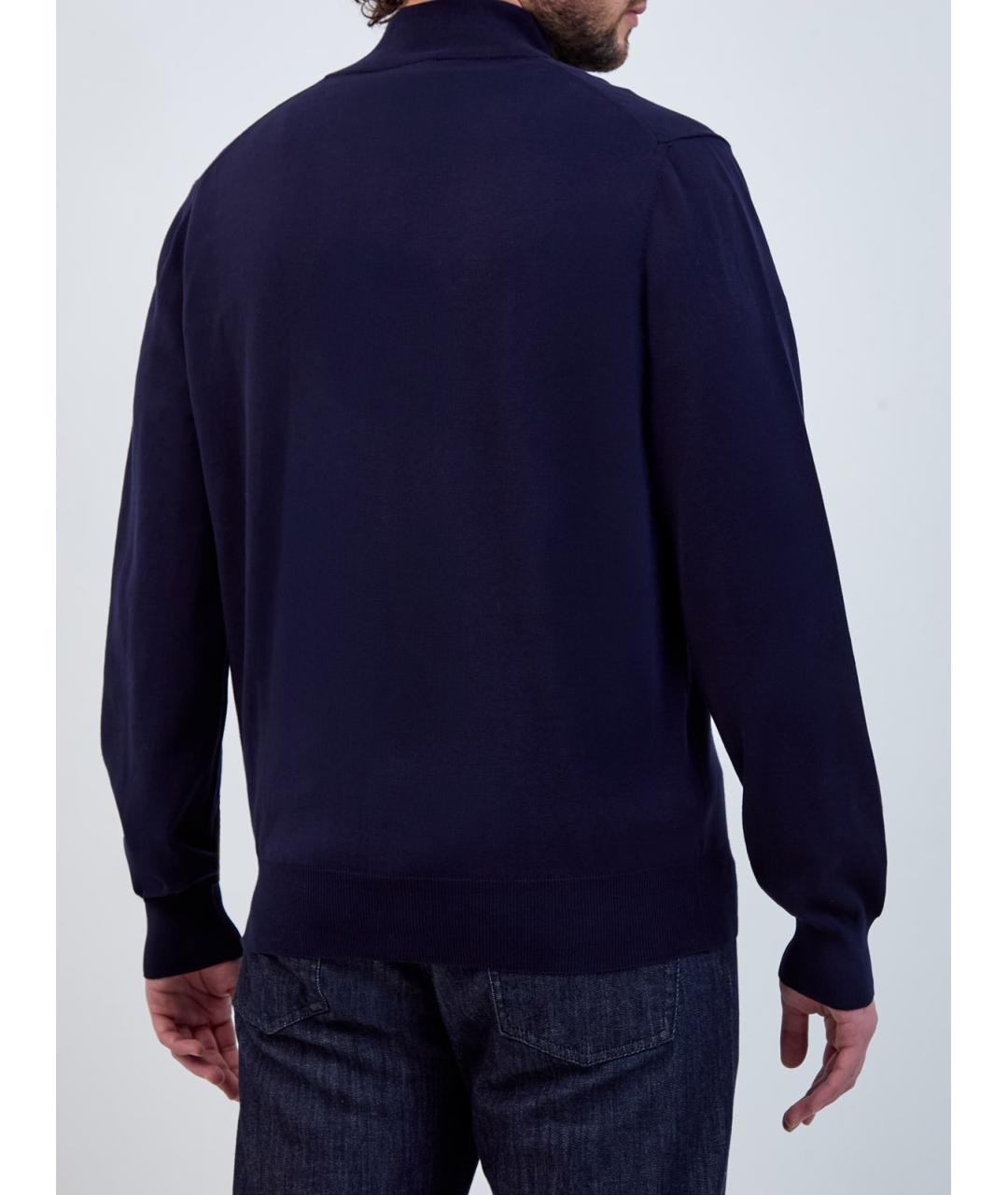 CANALI Темно-синий хлопковый кардиган, фото 4