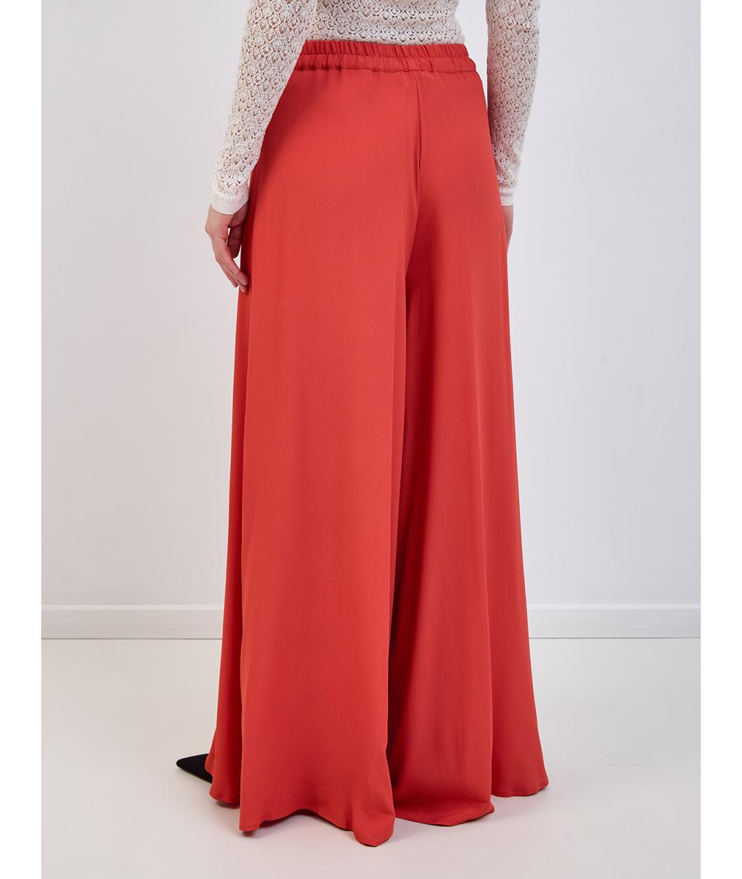 GENTRY PORTOFINO Красные ацетатные брюки широкие, фото 4