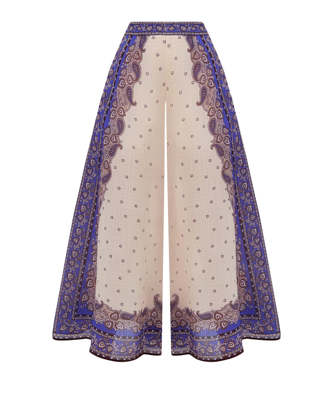 ZIMMERMANN Мульти льняные брюки широкие, фото 1