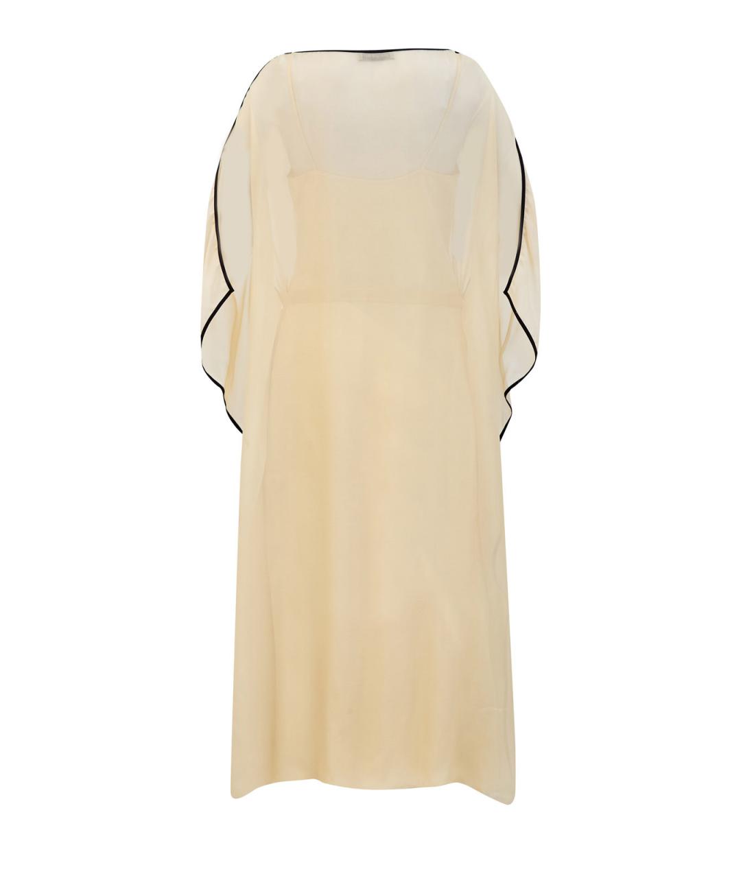 GENTRY PORTOFINO Бежевое шелковое повседневное платье, фото 2