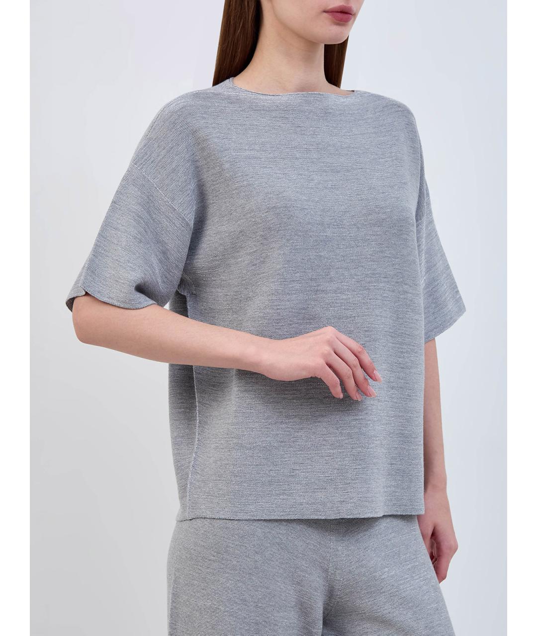 FABIANA FILIPPI Серый хлопковый джемпер / свитер, фото 3