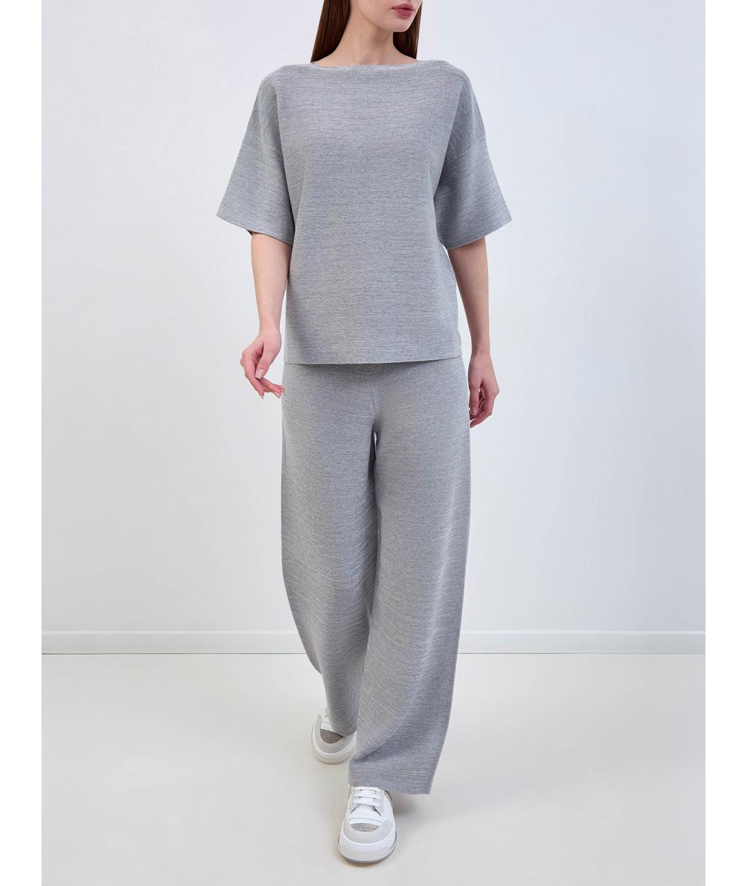 FABIANA FILIPPI Серый хлопковый джемпер / свитер, фото 2