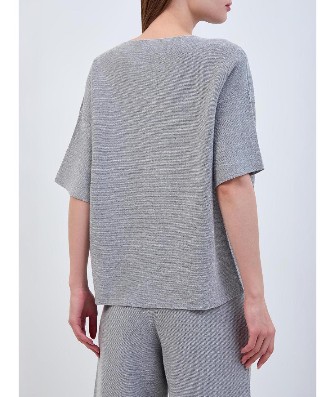 FABIANA FILIPPI Серый хлопковый джемпер / свитер, фото 4