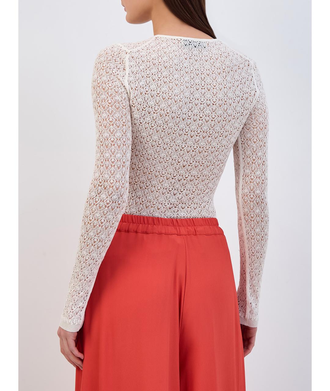 GENTRY PORTOFINO Белый шелковый джемпер / свитер, фото 4