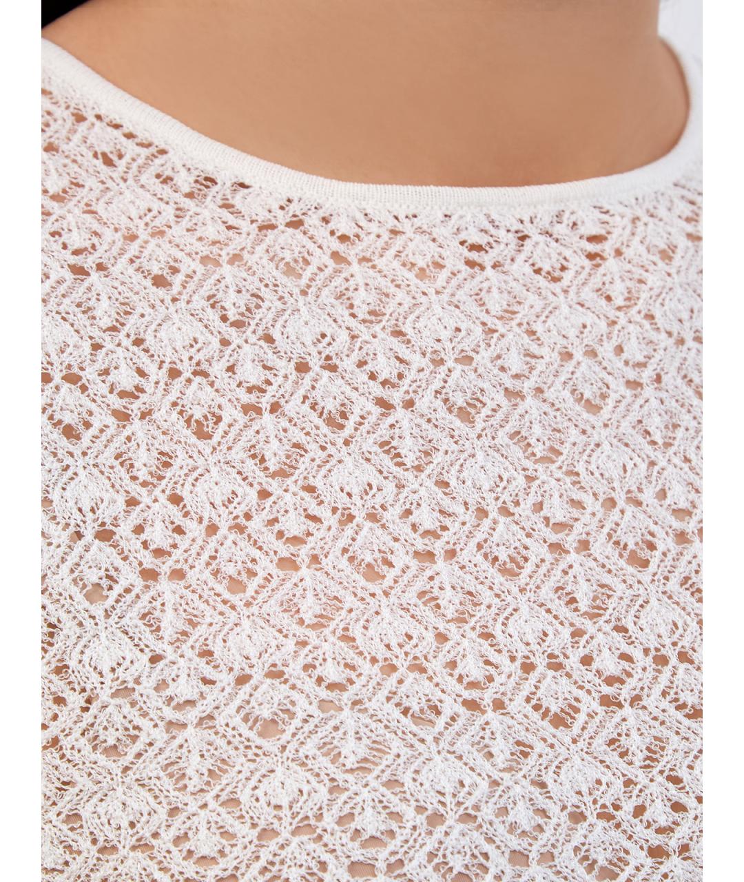 GENTRY PORTOFINO Белый шелковый джемпер / свитер, фото 5