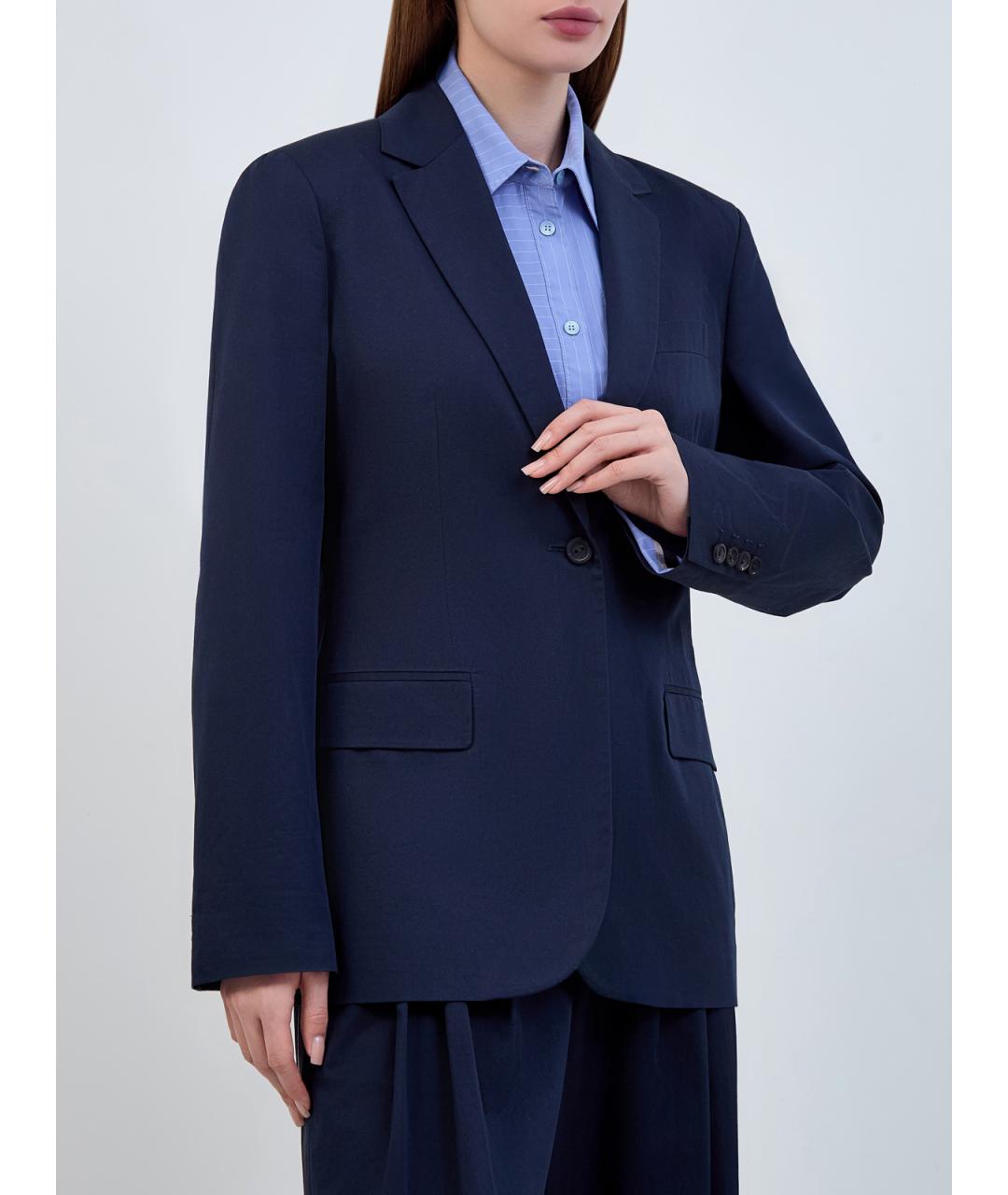 LORENA ANTONIAZZI Синий хлопковый жакет/пиджак, фото 3