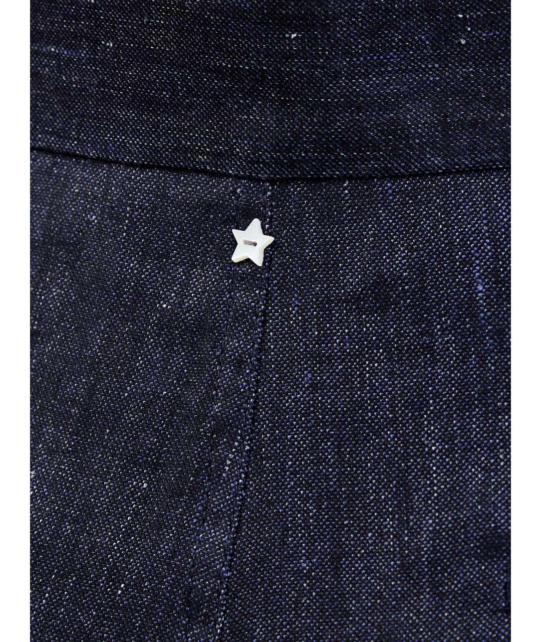 LORENA ANTONIAZZI Темно-синие льняные брюки широкие, фото 5