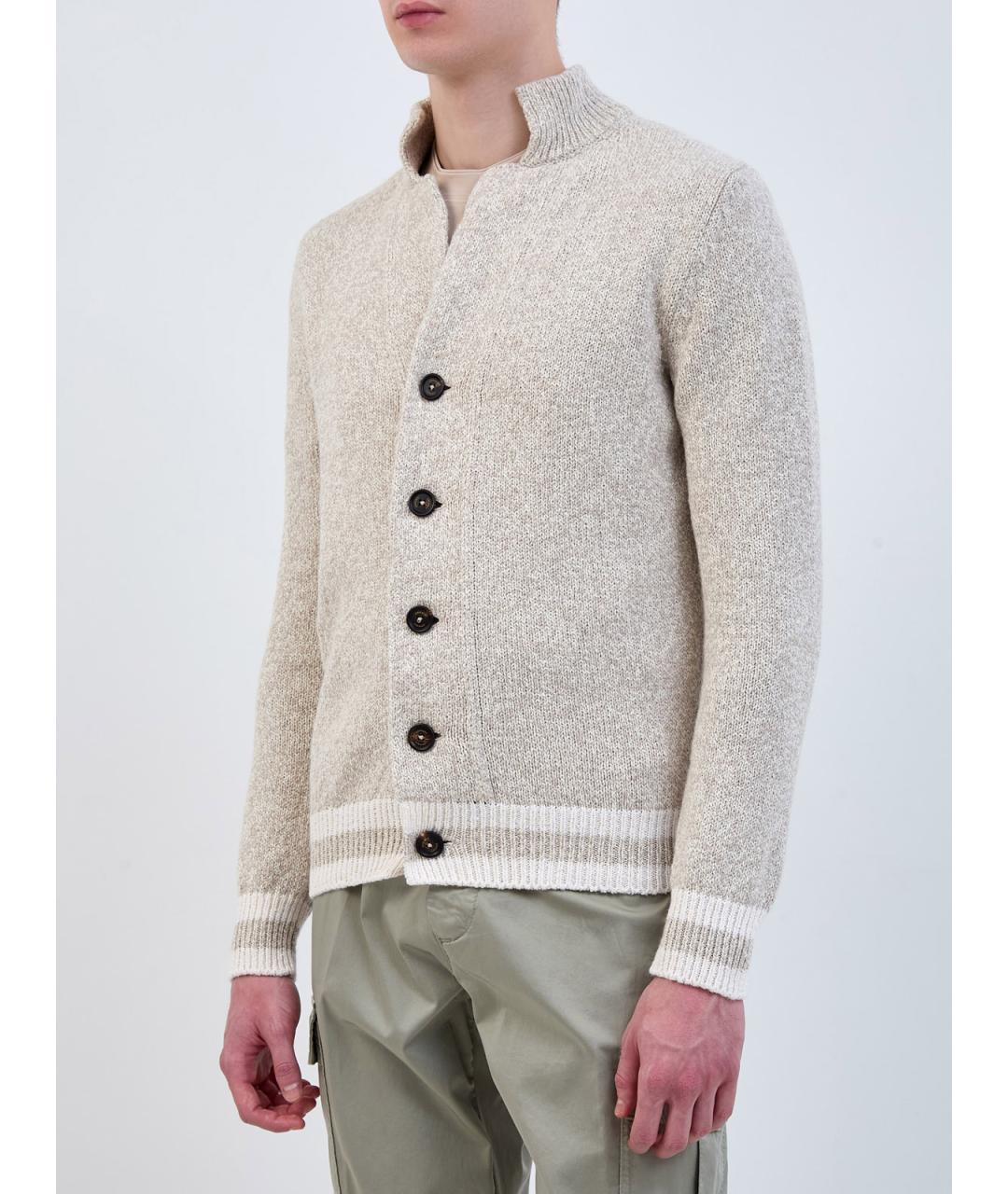 ELEVENTY Бежевый хлопковый кардиган, фото 3
