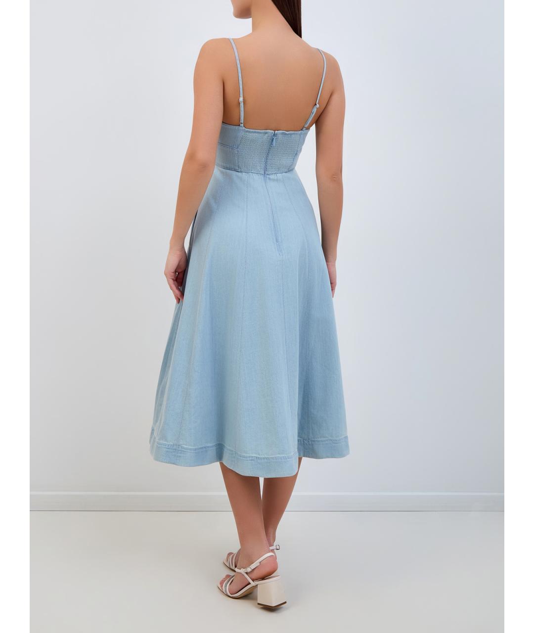 ZIMMERMANN Голубое хлопковое повседневное платье, фото 4