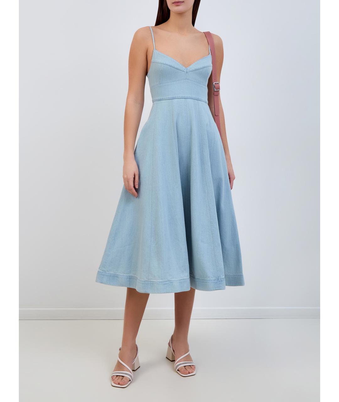 ZIMMERMANN Голубое хлопковое повседневное платье, фото 2