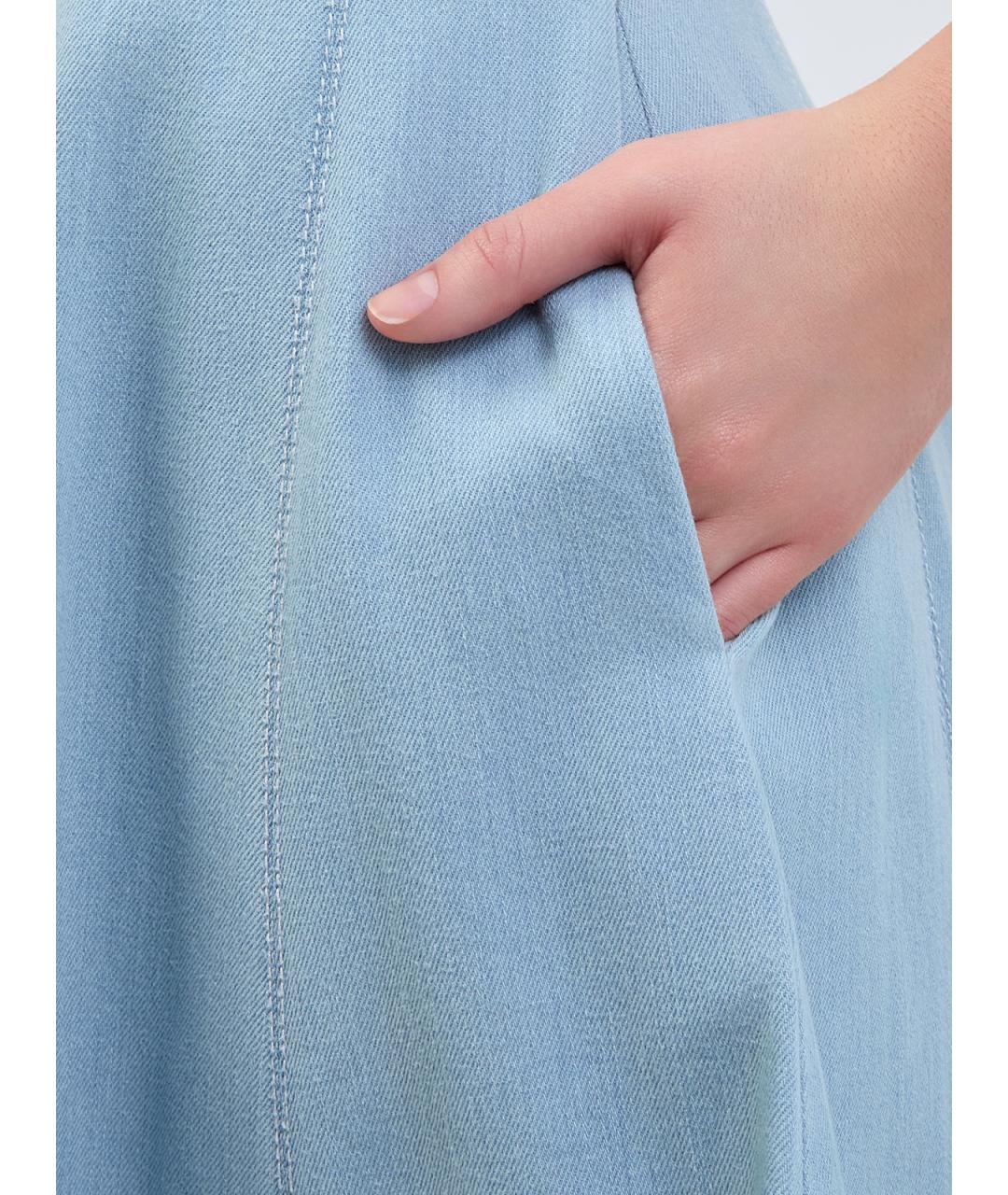 ZIMMERMANN Голубое хлопковое повседневное платье, фото 5