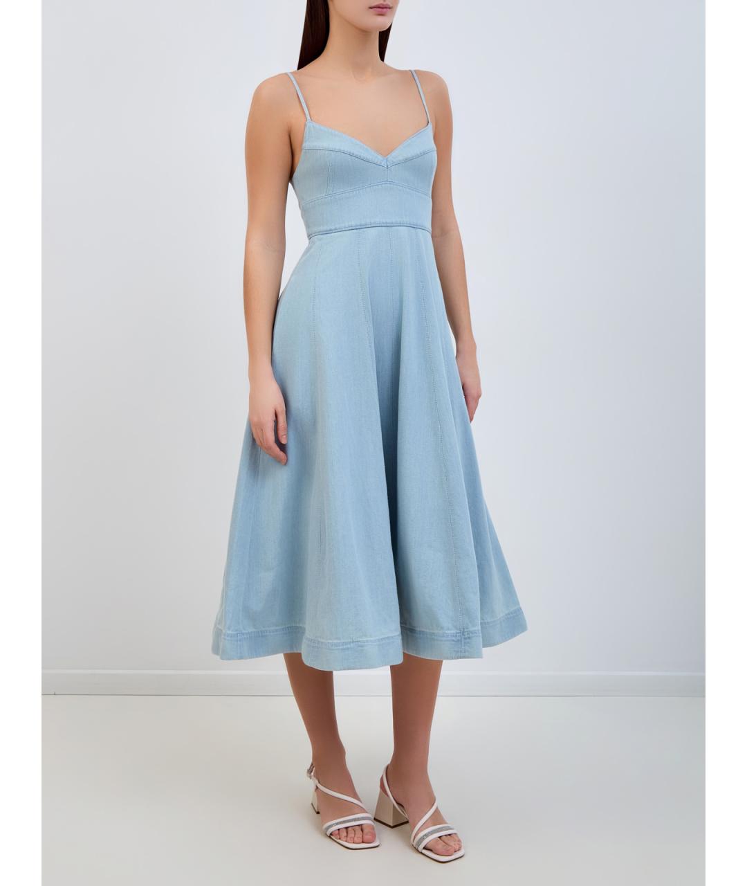 ZIMMERMANN Голубое хлопковое повседневное платье, фото 3