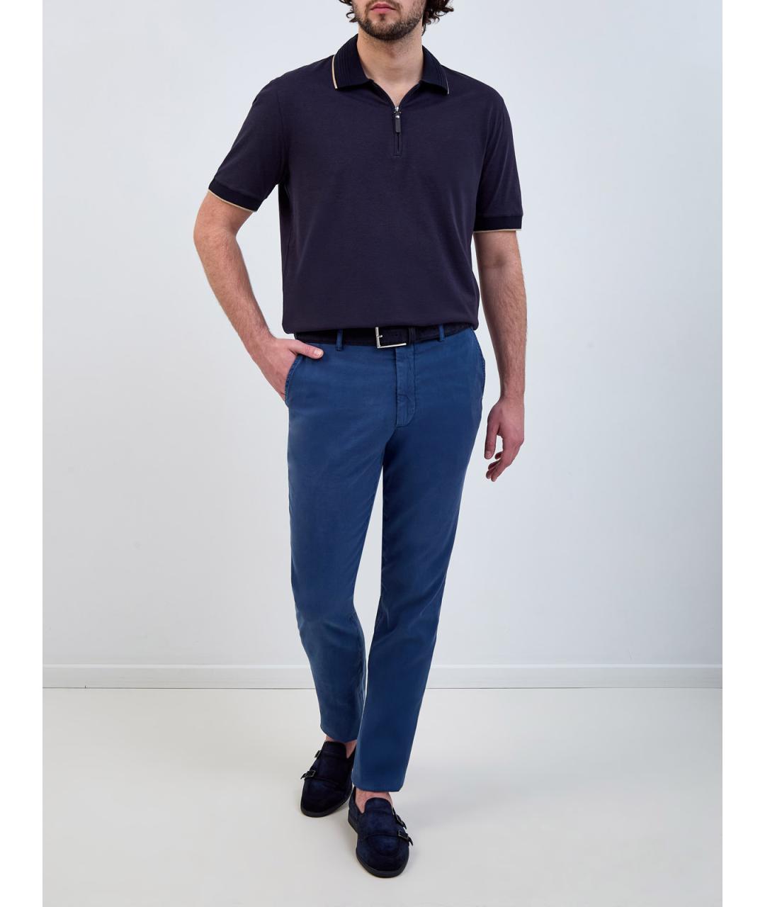CANALI Синие повседневные брюки, фото 2