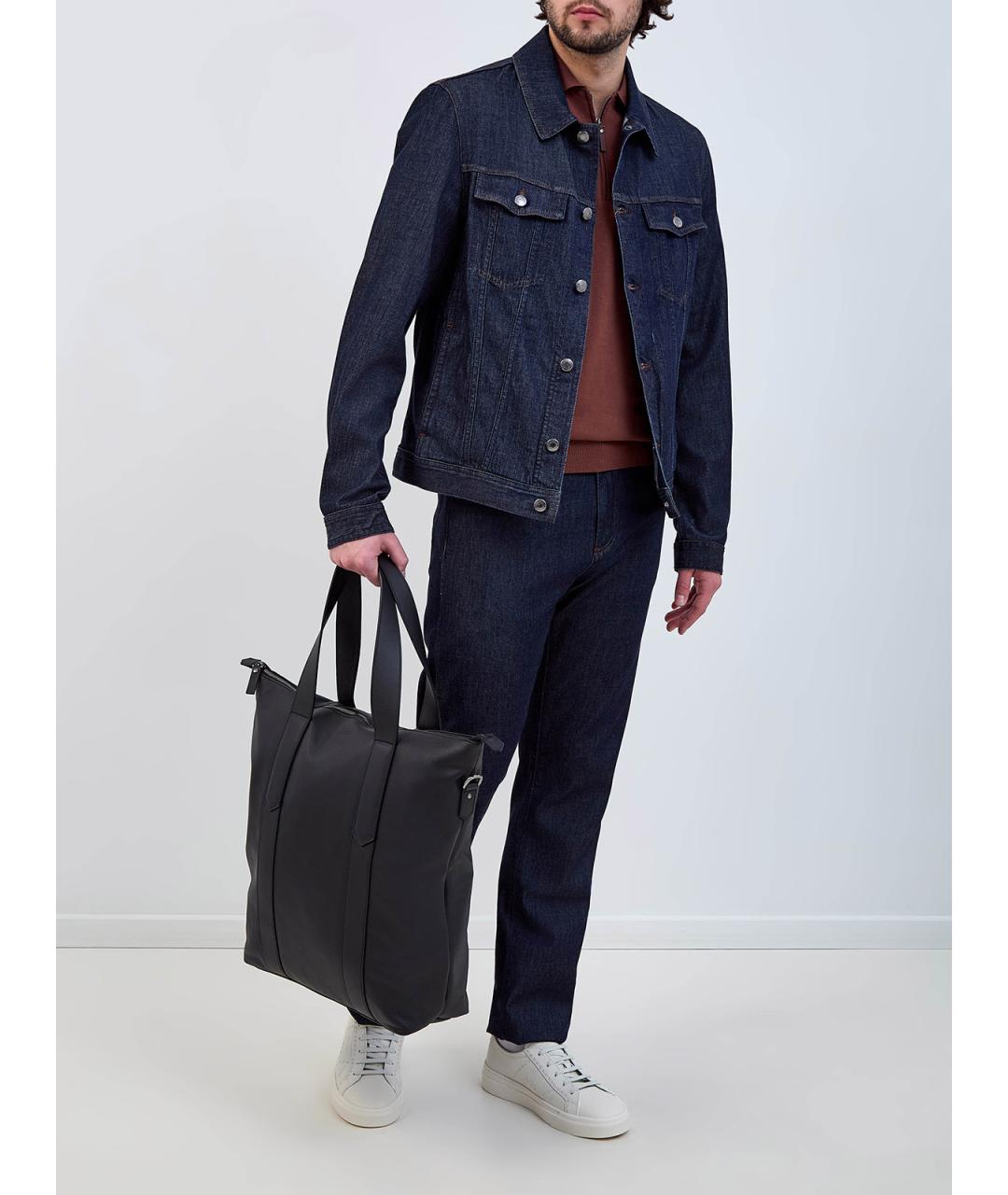 CANALI Коричневое хлопковое поло с коротким рукавом, фото 2