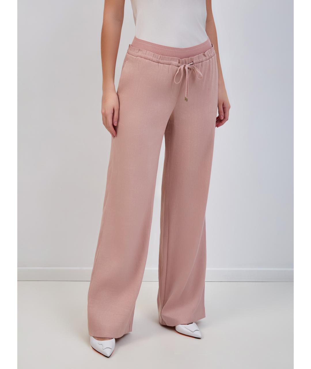 LORENA ANTONIAZZI Розовые льняные прямые брюки, фото 3