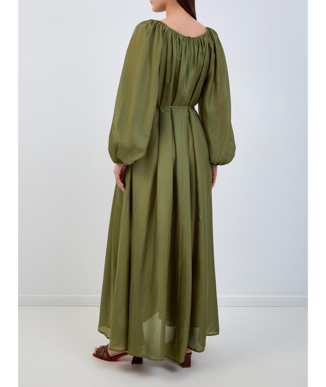 ZIMMERMANN Зеленые шелковое повседневное платье, фото 4