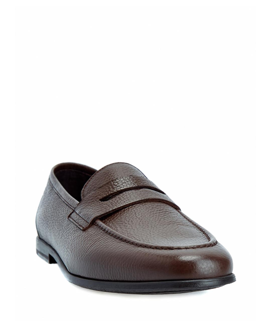 CANALI Коричневые кожаные лоферы, фото 3