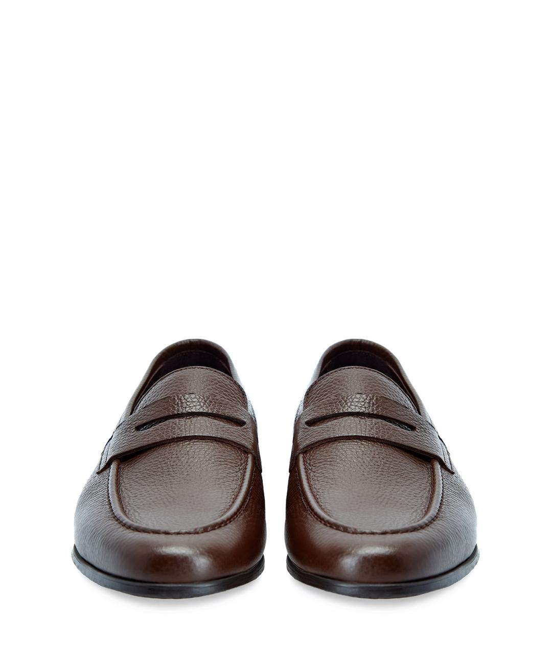 CANALI Коричневые кожаные лоферы, фото 5