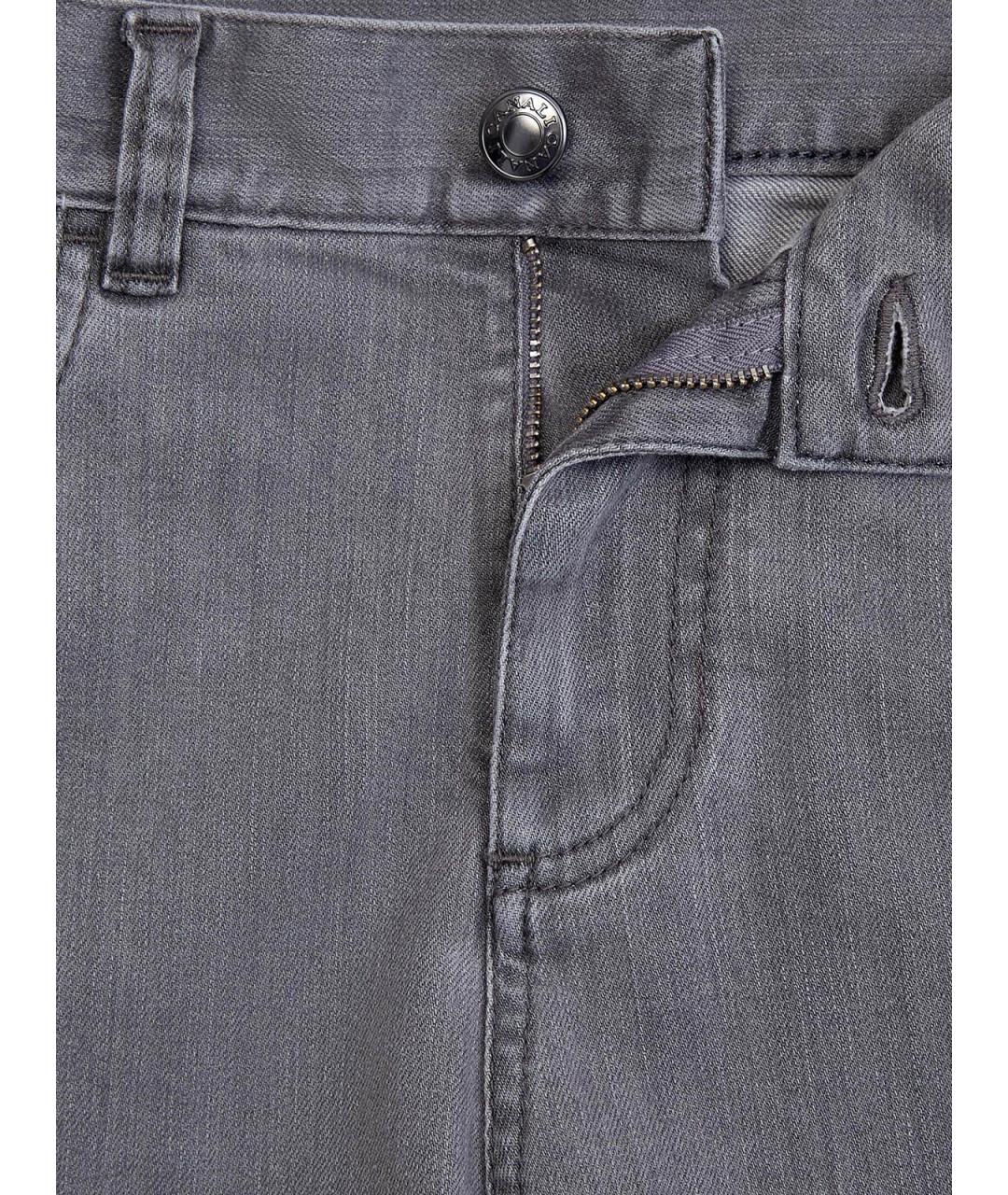 CANALI Серые хлопковые прямые джинсы, фото 5
