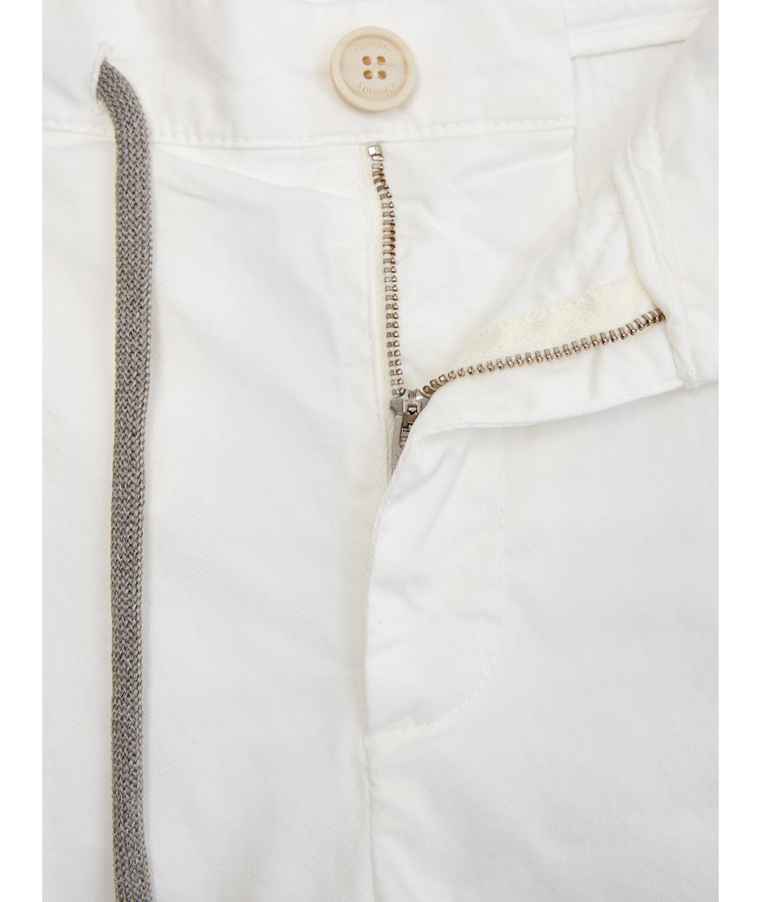 ELEVENTY Белые хлопковые брюки узкие, фото 6