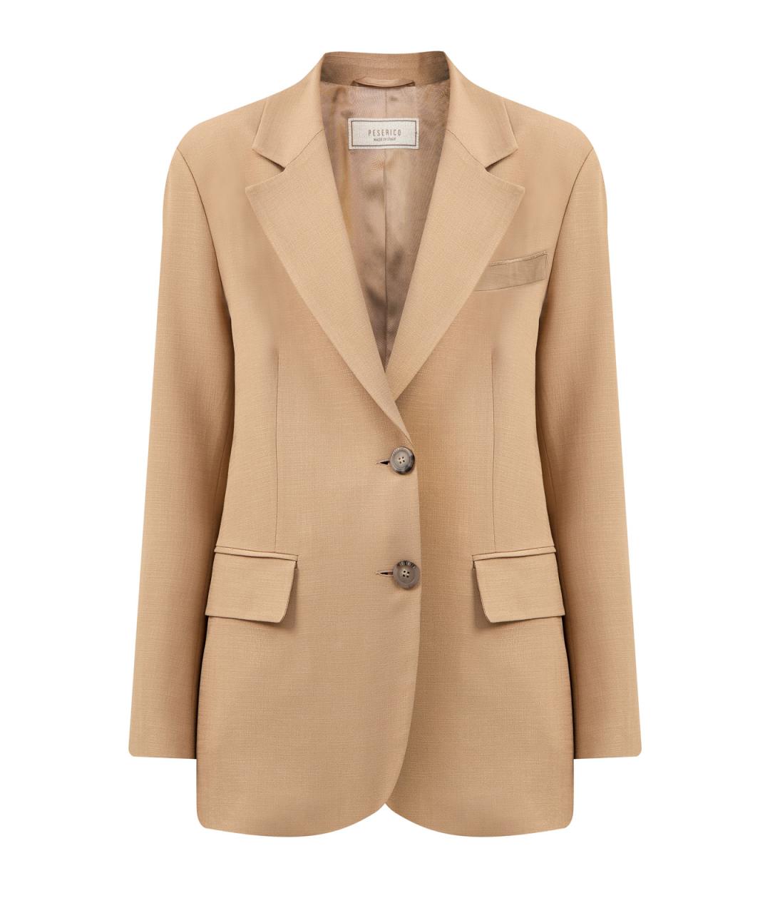 PESERICO Коричневый вискозный жакет/пиджак, фото 1