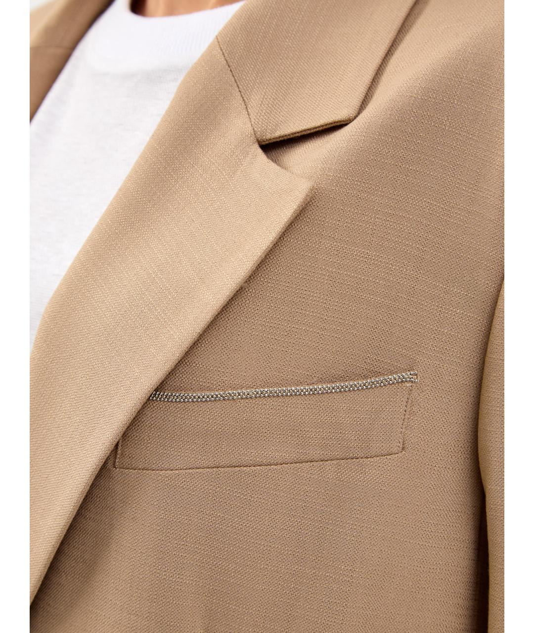 PESERICO Коричневый вискозный жакет/пиджак, фото 5