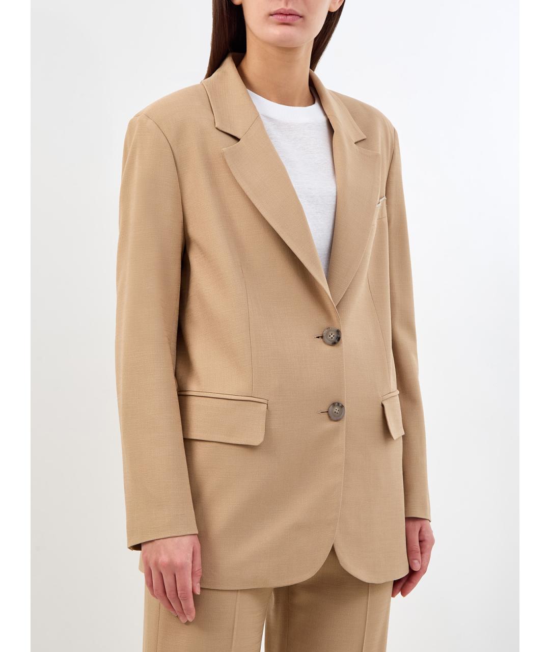 PESERICO Коричневый вискозный жакет/пиджак, фото 3