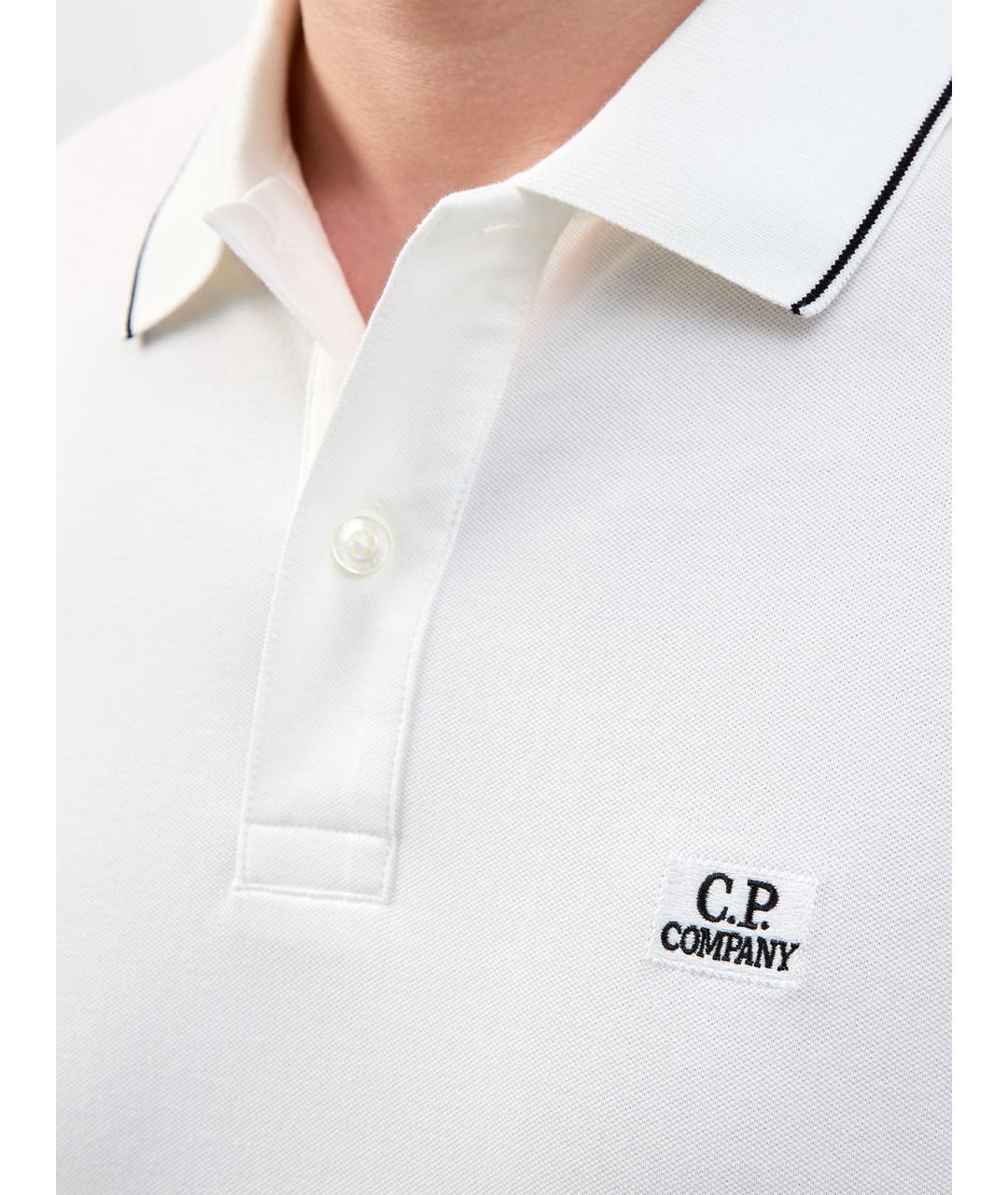 CP COMPANY Белое хлопковое поло с коротким рукавом, фото 5