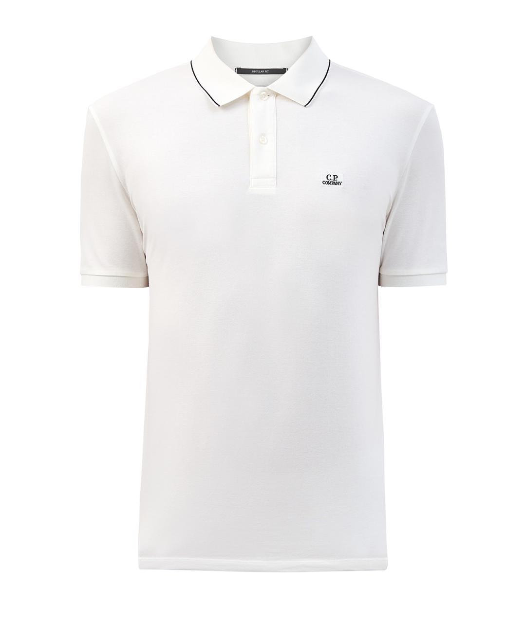 CP COMPANY Белое хлопковое поло с коротким рукавом, фото 1
