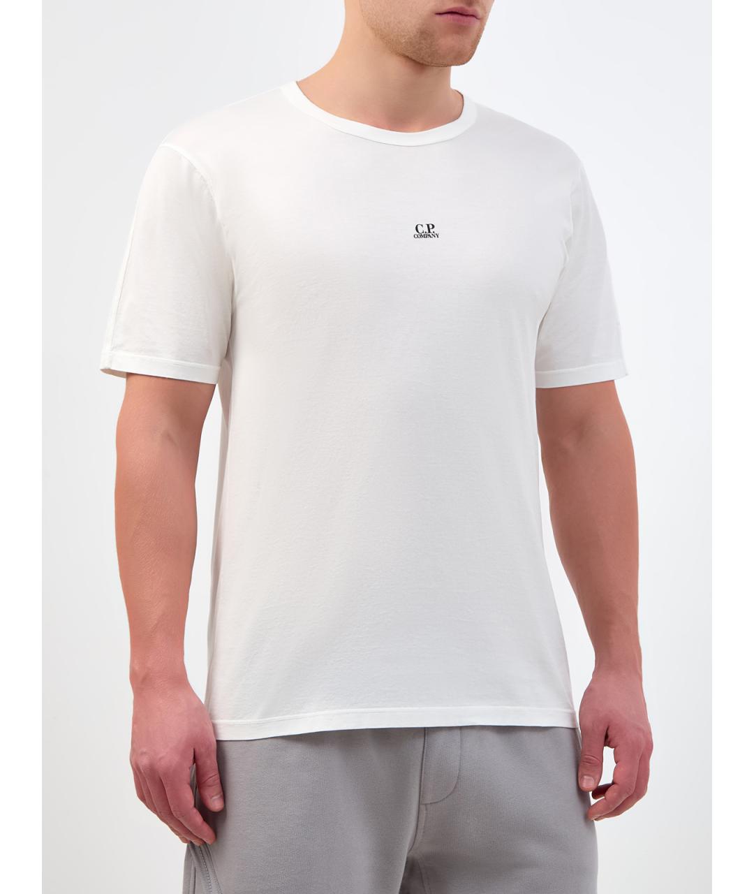 CP COMPANY Белая хлопковая футболка, фото 3