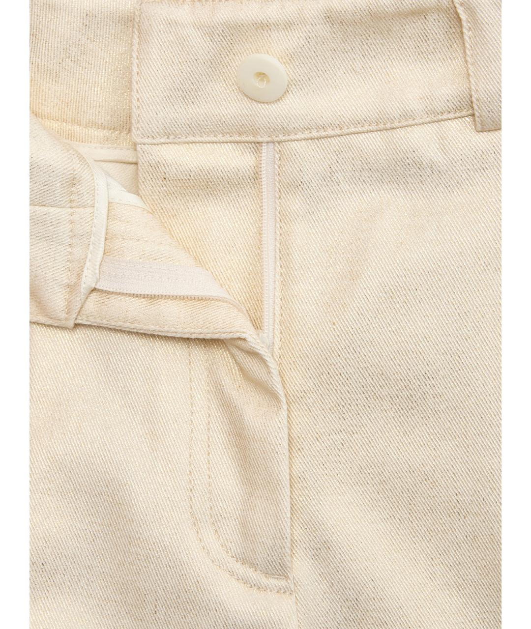 PESERICO Бежевые хлопковые брюки широкие, фото 6