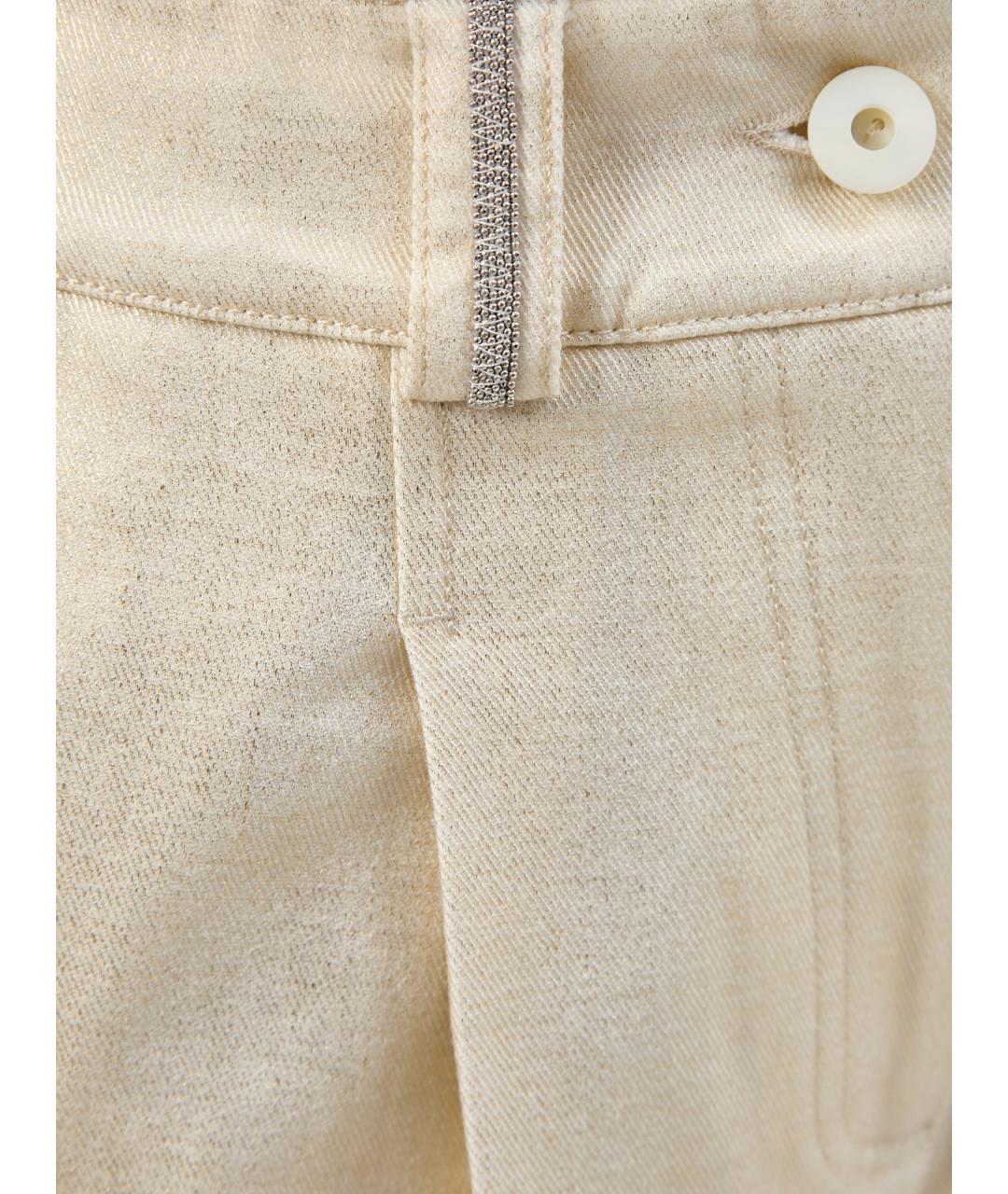 PESERICO Бежевые хлопковые брюки широкие, фото 5