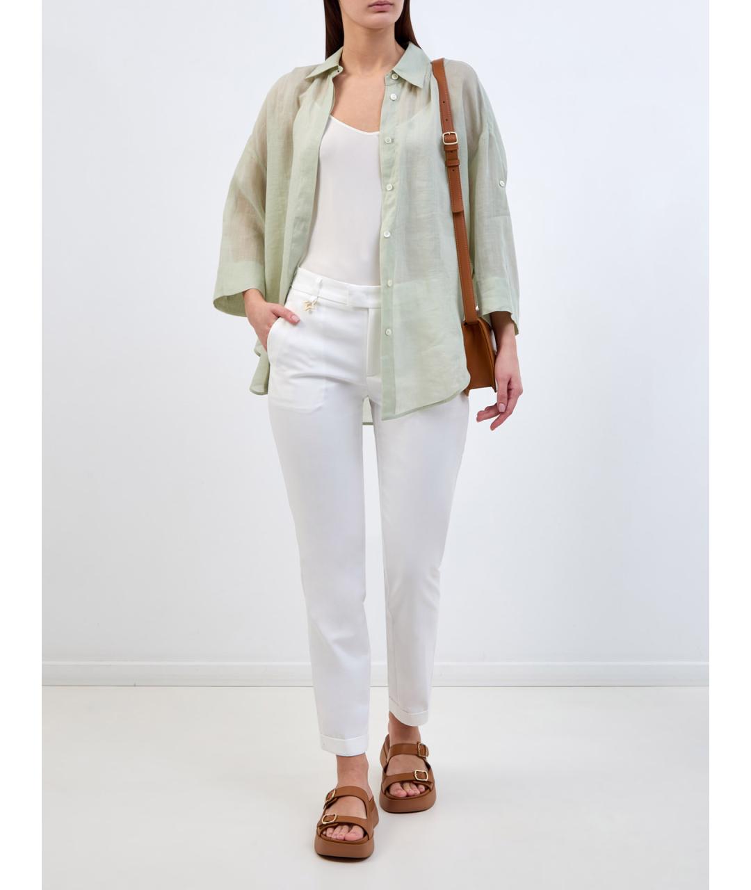 LORENA ANTONIAZZI Белая ацетатная майка, фото 2