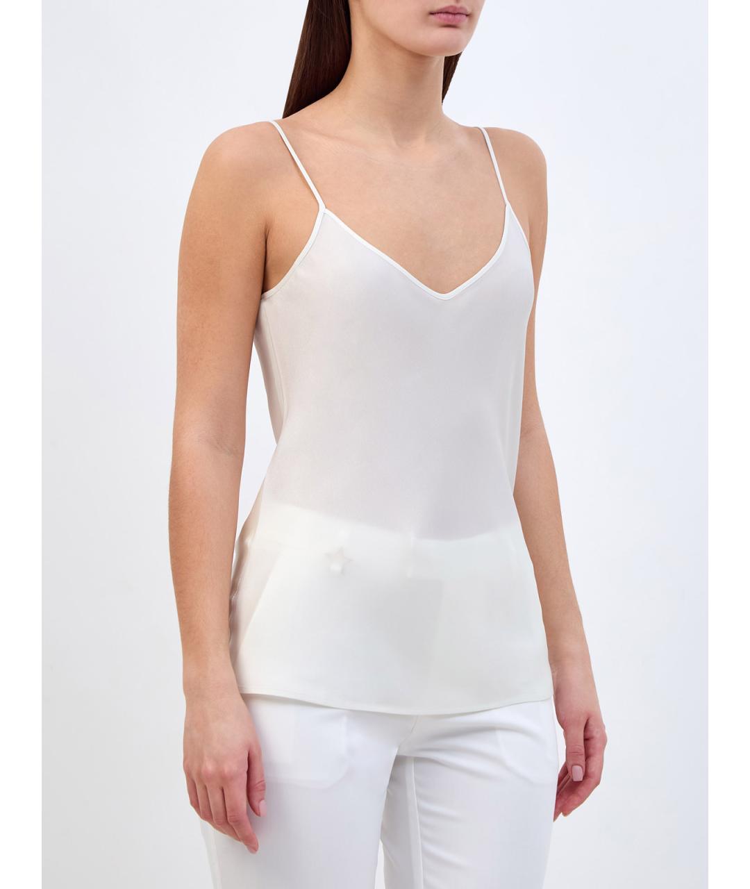 LORENA ANTONIAZZI Белая ацетатная майка, фото 3