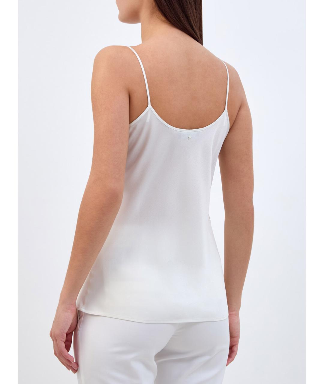 LORENA ANTONIAZZI Белая ацетатная майка, фото 4