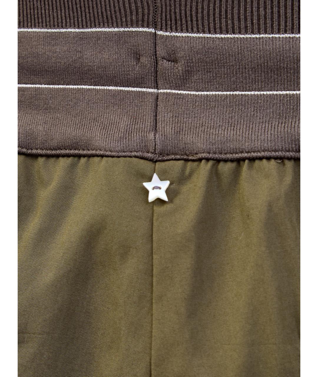 LORENA ANTONIAZZI Зеленые хлопковые прямые брюки, фото 5