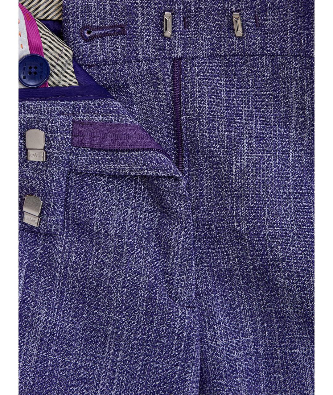 ETRO Фиолетовые вискозные прямые брюки, фото 6