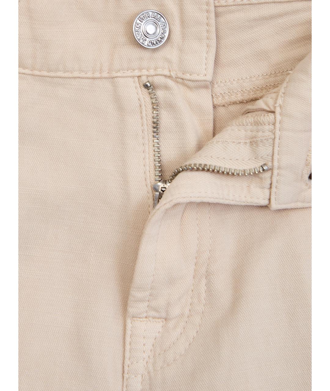 7 FOR ALL MANKIND Бежевые хлопковые джинсы клеш, фото 6