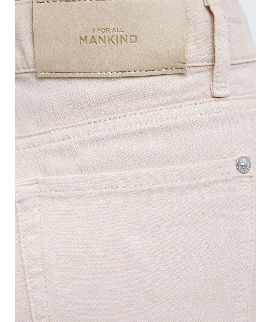 7 FOR ALL MANKIND Бежевые хлопковые джинсы клеш, фото 5