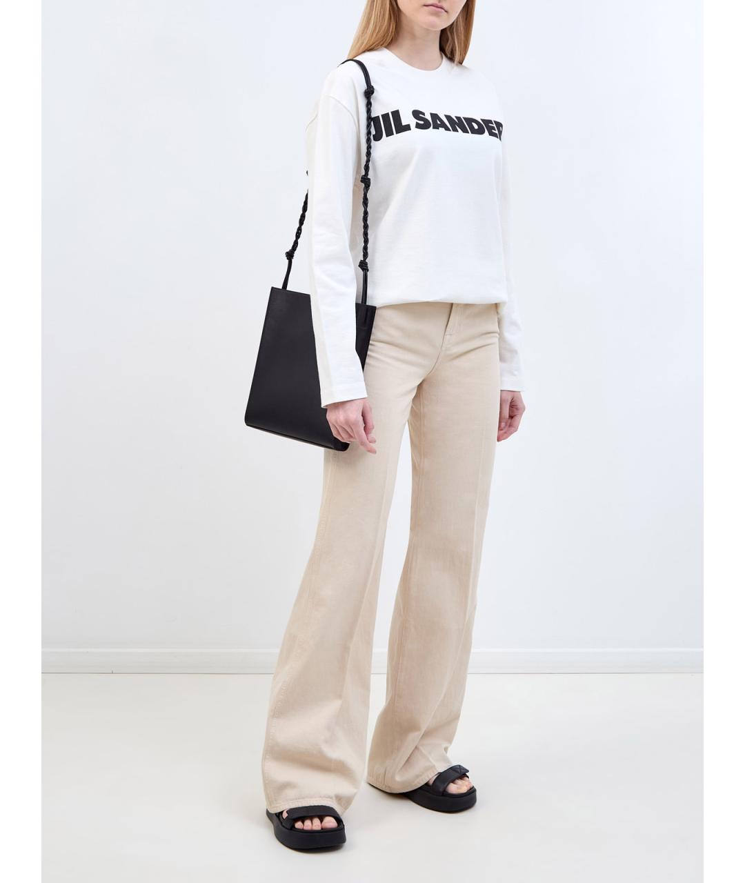 7 FOR ALL MANKIND Бежевые хлопковые джинсы клеш, фото 2