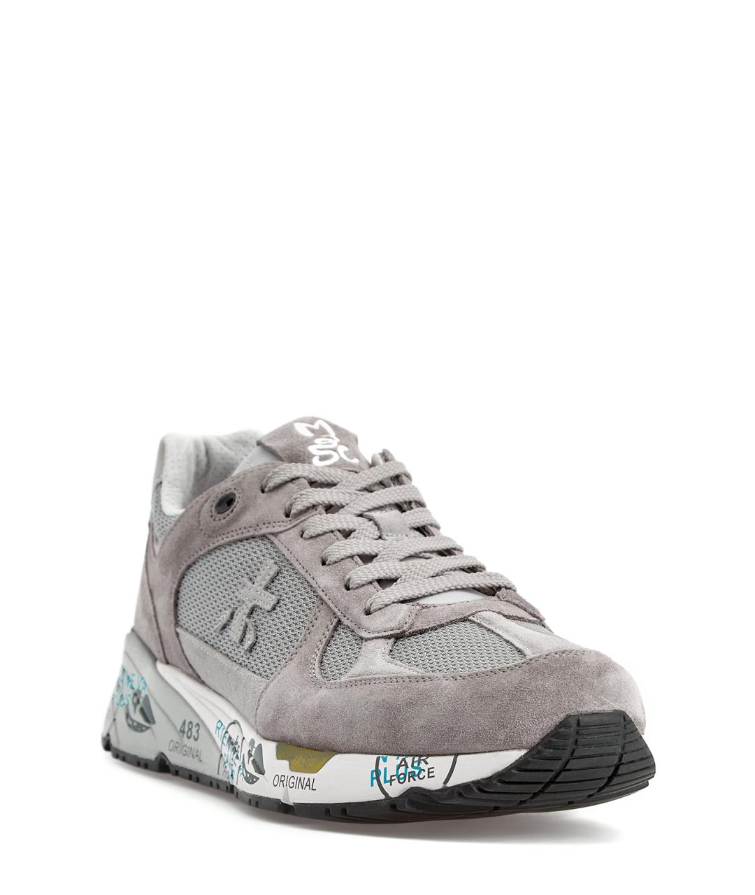 PREMIATA Серые синтетические низкие кроссовки / кеды, фото 3