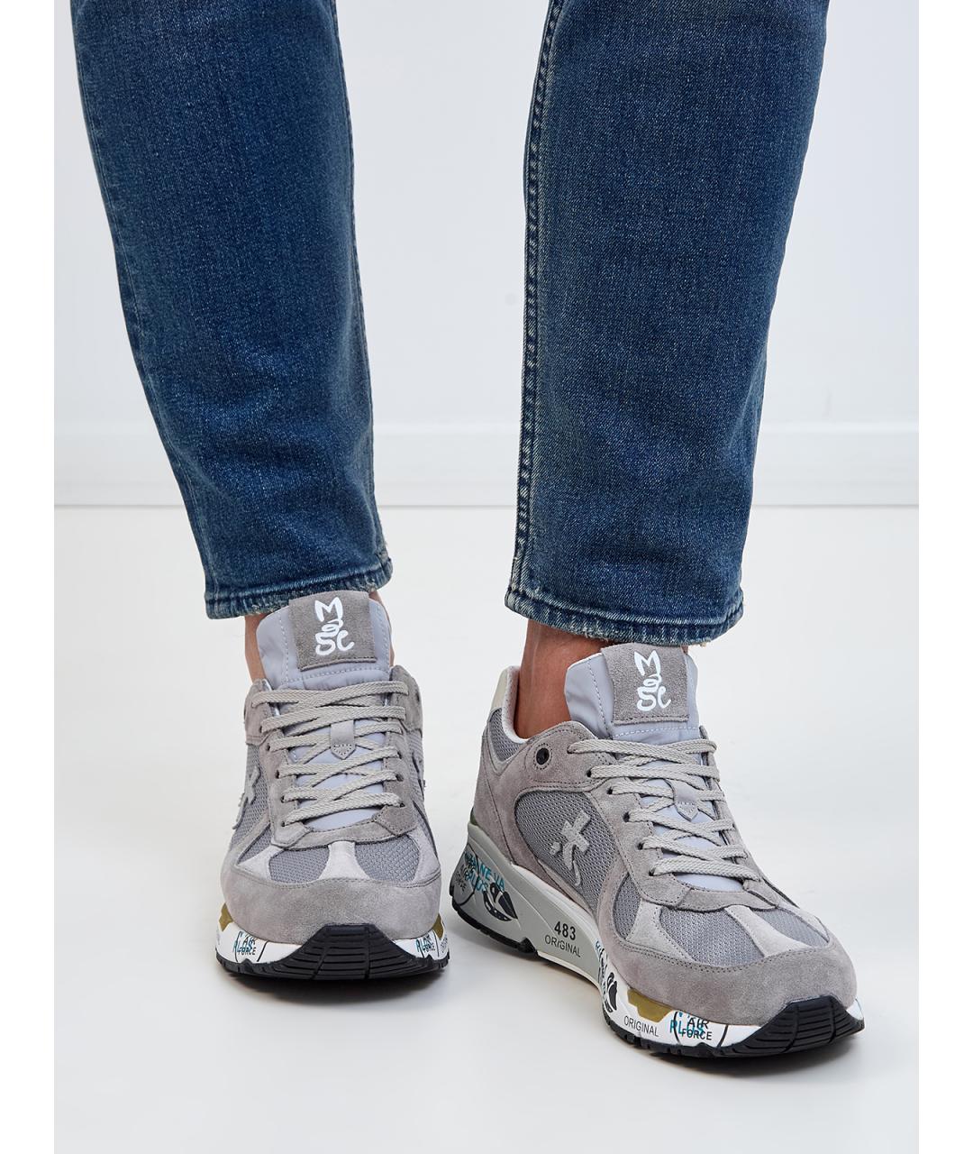 PREMIATA Серые синтетические низкие кроссовки / кеды, фото 2