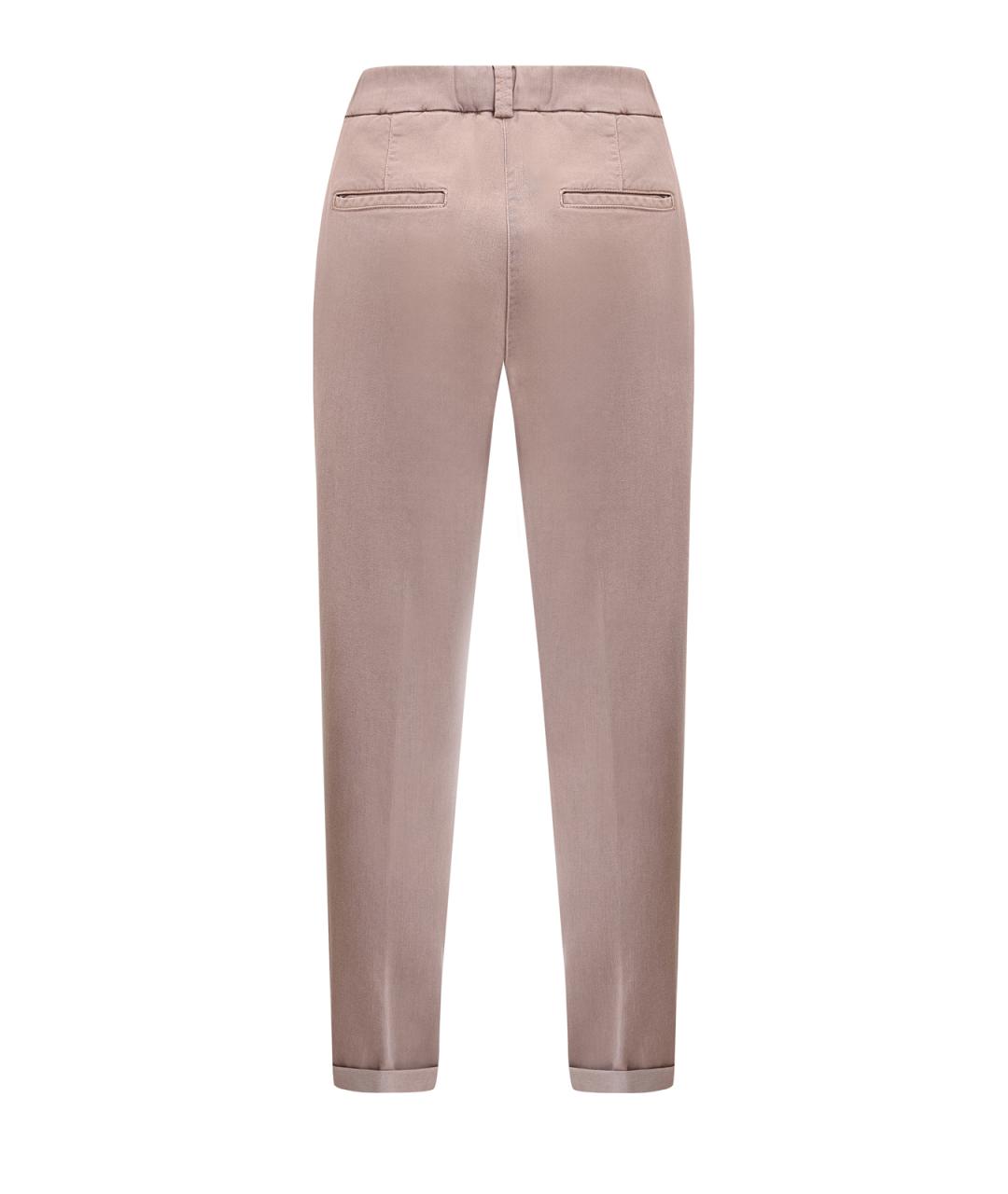 PESERICO Коричневые хлопковые прямые брюки, фото 2