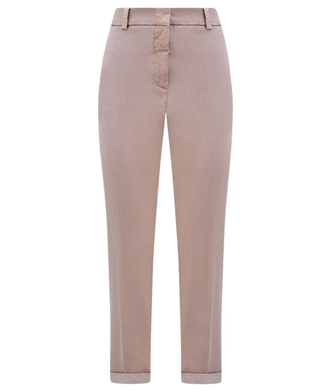 PESERICO Коричневые хлопковые прямые брюки, фото 1